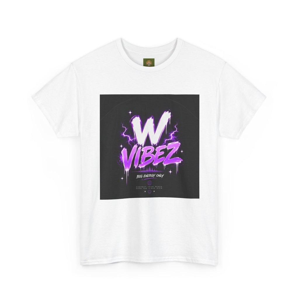 W Vibez Graphic Tee — Retro Purple Neon Streetwear T-Shirt