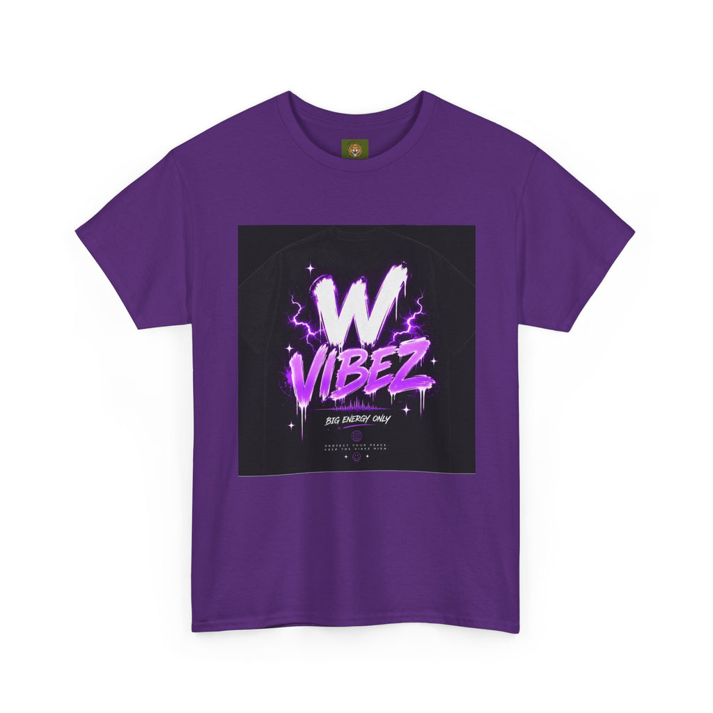 W Vibez Graphic Tee — Retro Purple Neon Streetwear T-Shirt