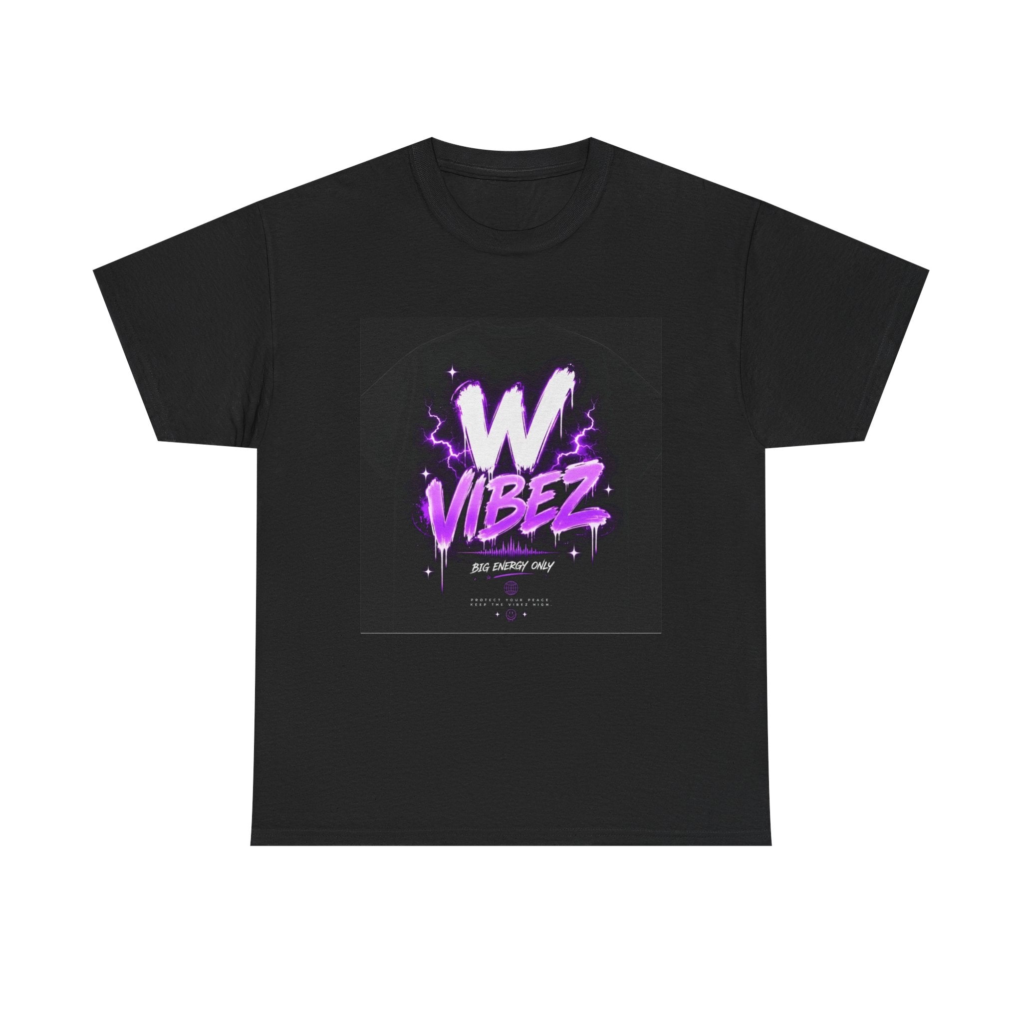 W Vibez Graphic Tee — Retro Purple Neon Streetwear T-Shirt