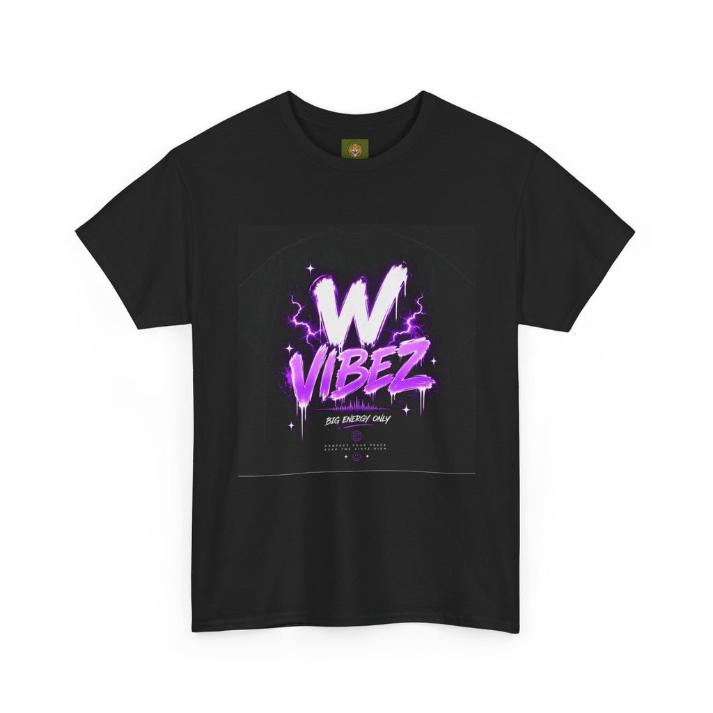 W Vibez Graphic Tee — Retro Purple Neon Streetwear T-Shirt