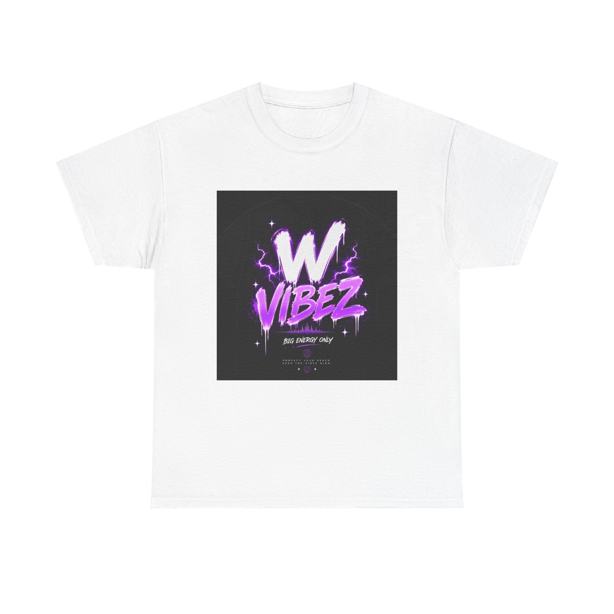 W Vibez Graphic Tee — Retro Purple Neon Streetwear T-Shirt