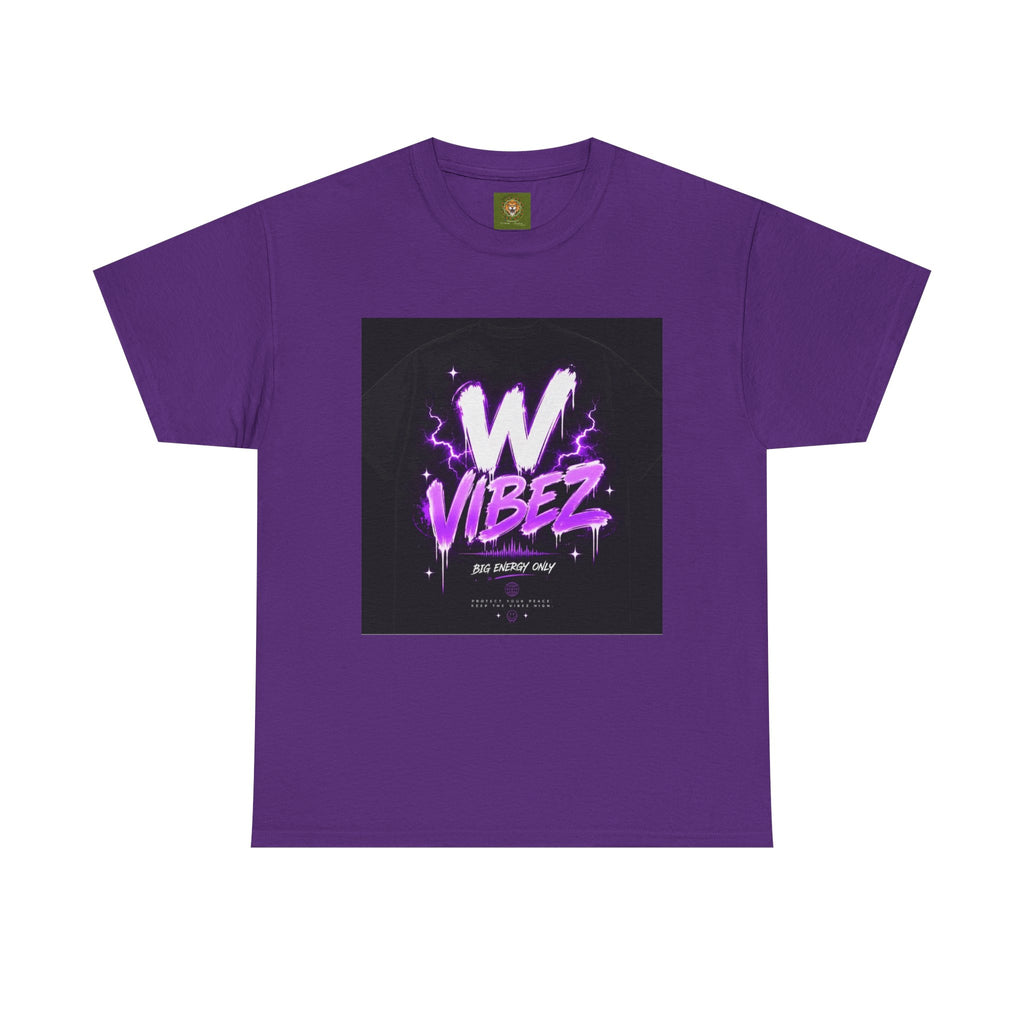 W Vibez Graphic Tee — Retro Purple Neon Streetwear T-Shirt