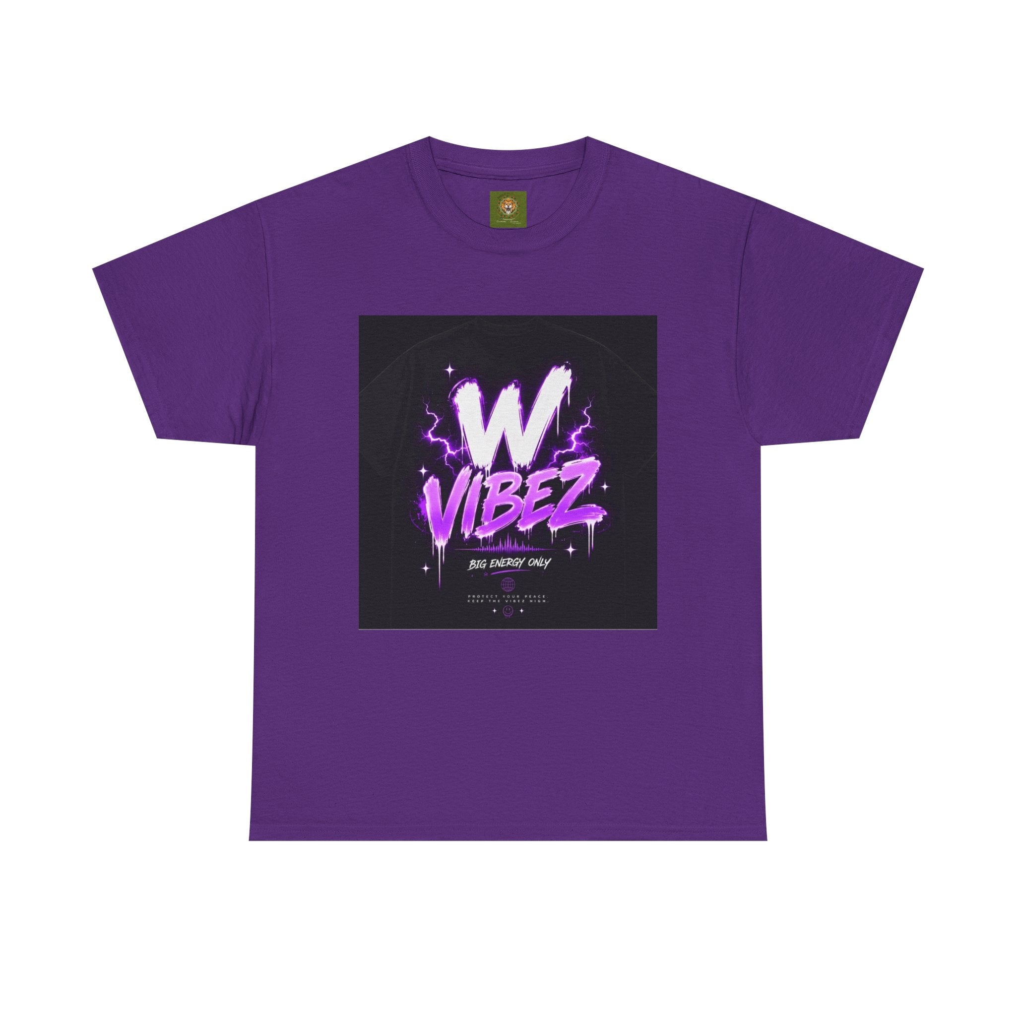 W Vibez Graphic Tee — Retro Purple Neon Streetwear T-Shirt