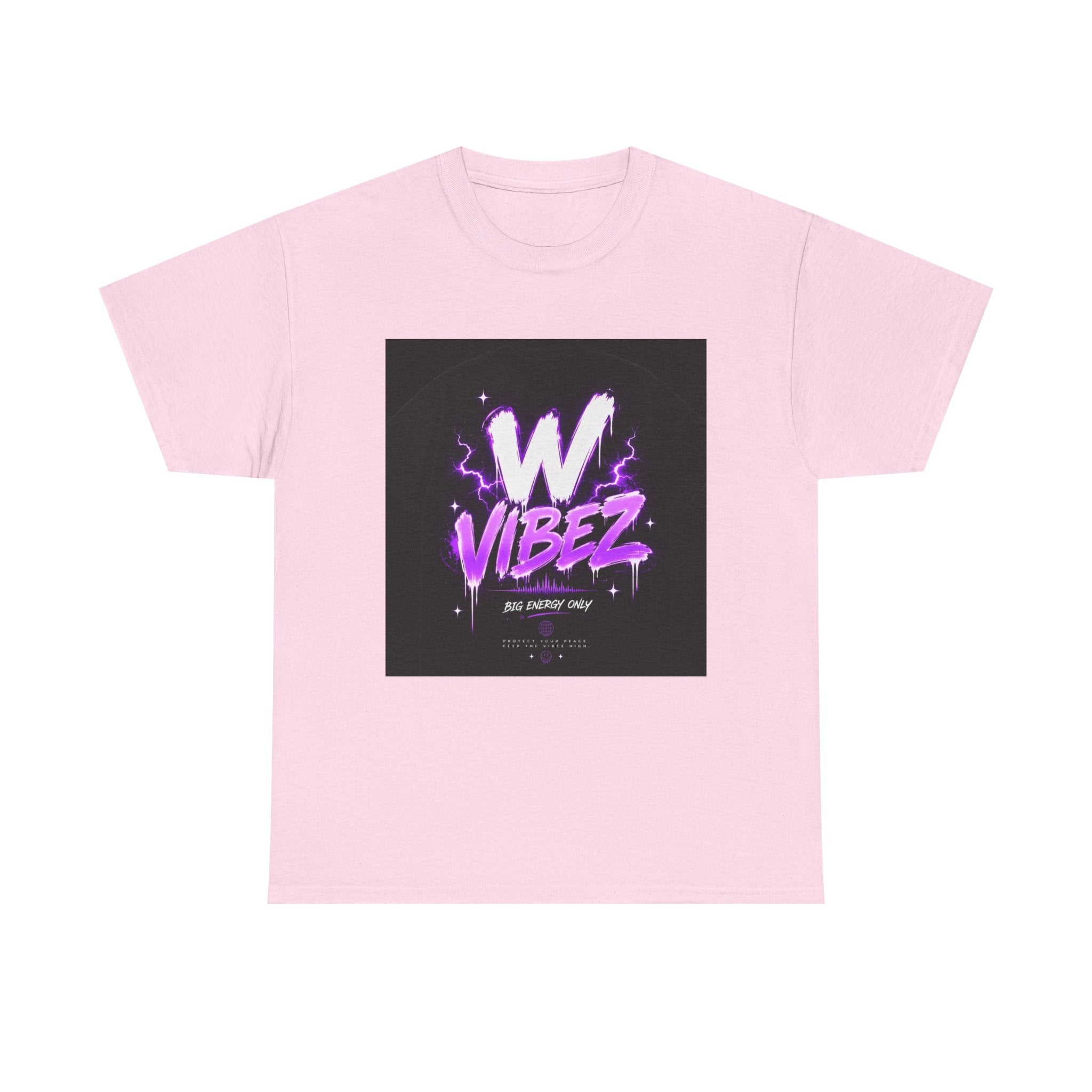 W Vibez Graphic Tee — Retro Purple Neon Streetwear T-Shirt